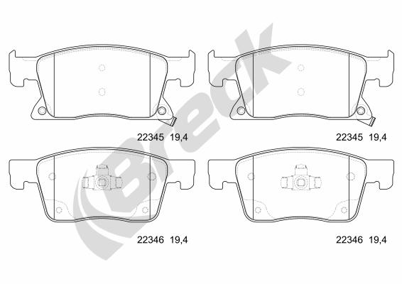 Set placute frana,frana disc 22345 00 701 00 BRECK